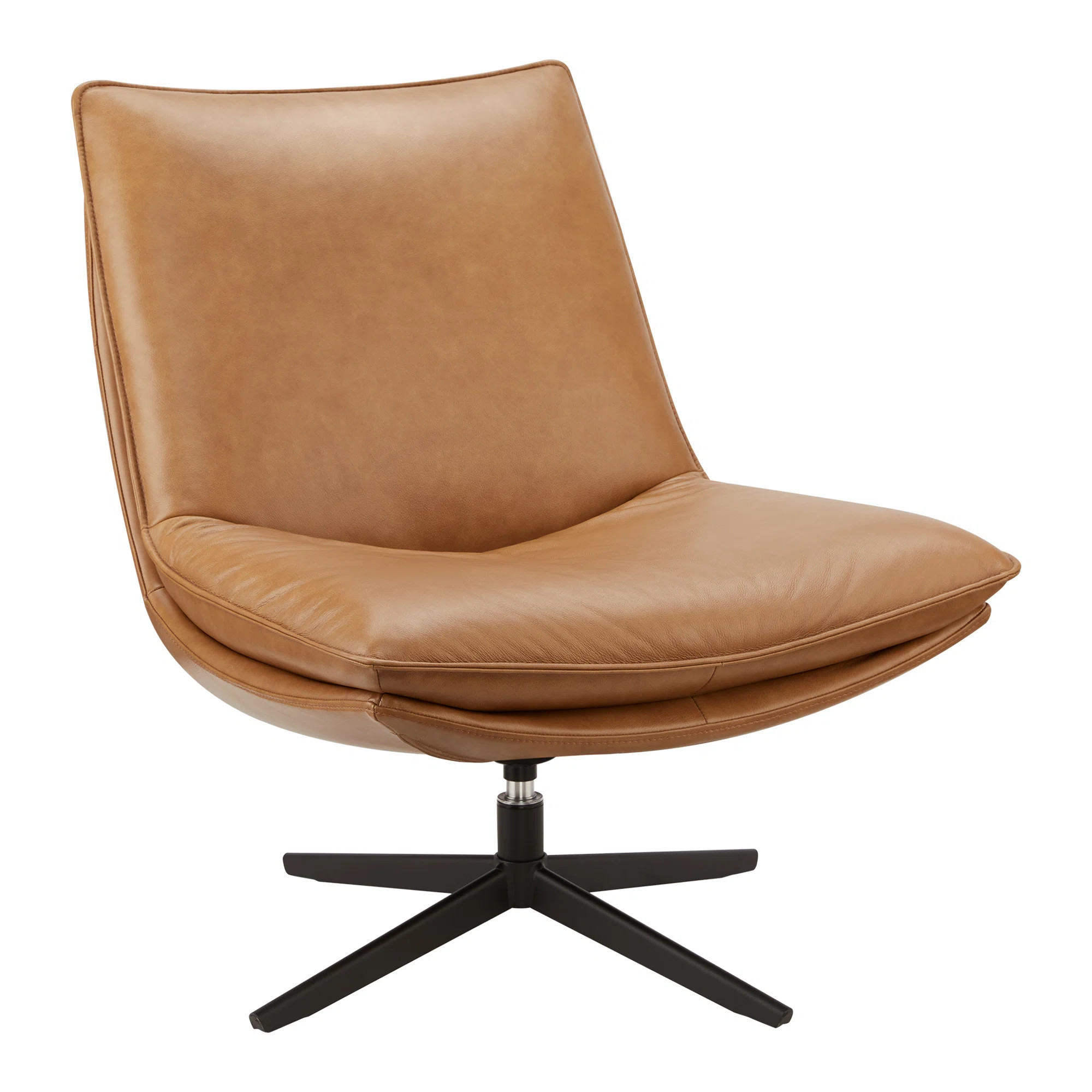 Delana Top Grain Leather Swivel Lounge Chair | Wayfair North America