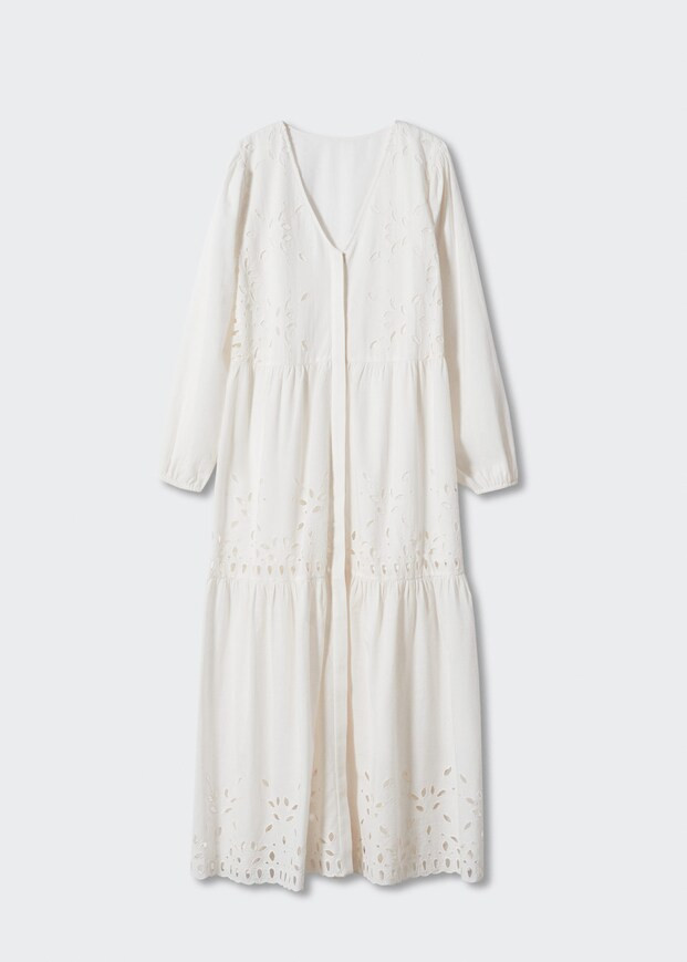 Openwork detail shirt dress -  Women | Mango USA | MANGO (US)