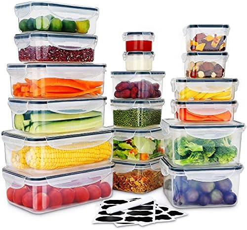 36 PCS Food Storage Containers Large , (18 Stackable Plastic Containers with 18 Lids) - 100% Airt... | Amazon (US)