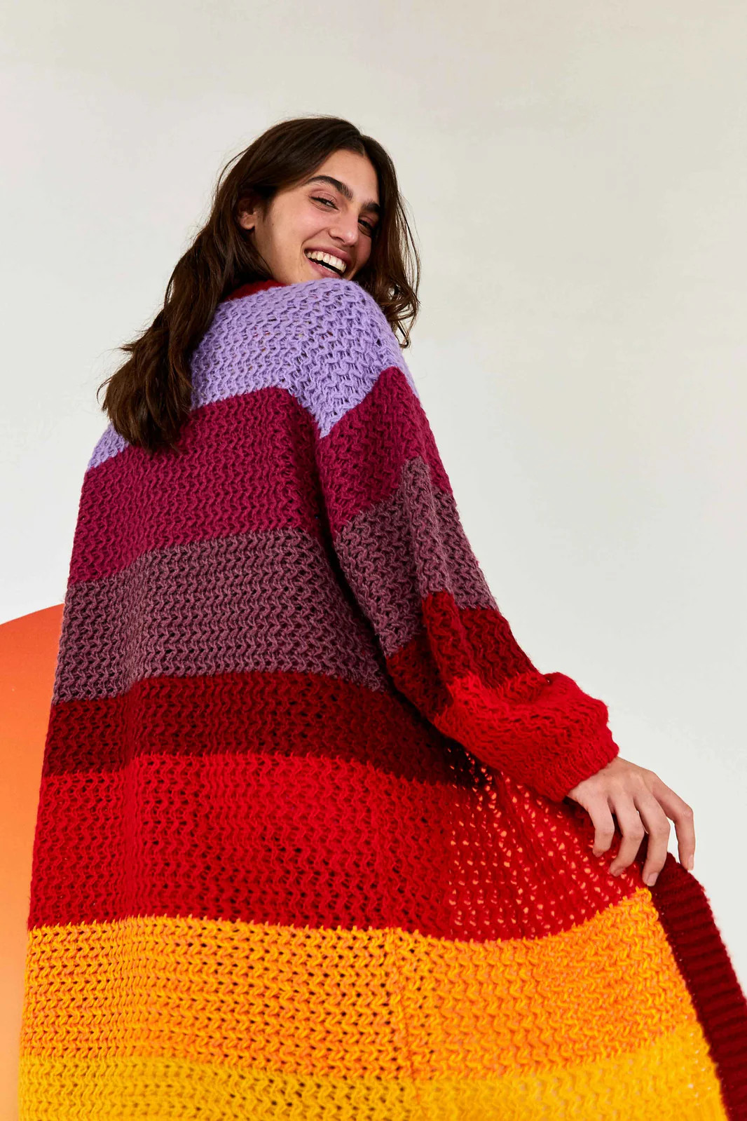 PATCH TWIRL STRIPED CARDIGAN | FarmRio (US)