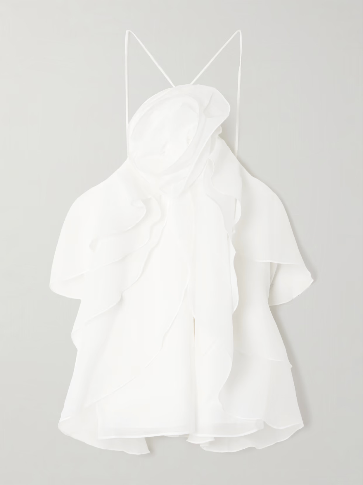 Aje - Pandorea Ruffled Layered Chiffon Top - Ivory | NET-A-PORTER (US)