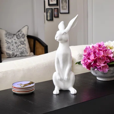 13.5" Resin White Standing Bunny | Wayfair North America