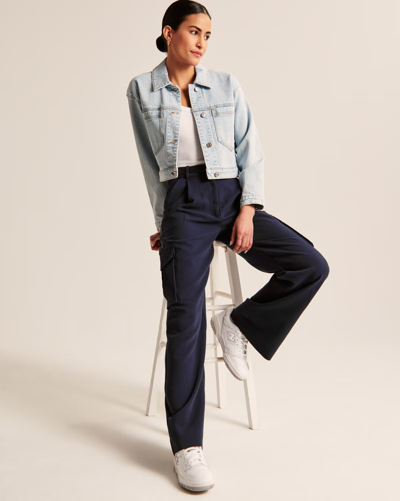 Cropped Denim Jacket | Abercrombie & Fitch (US)