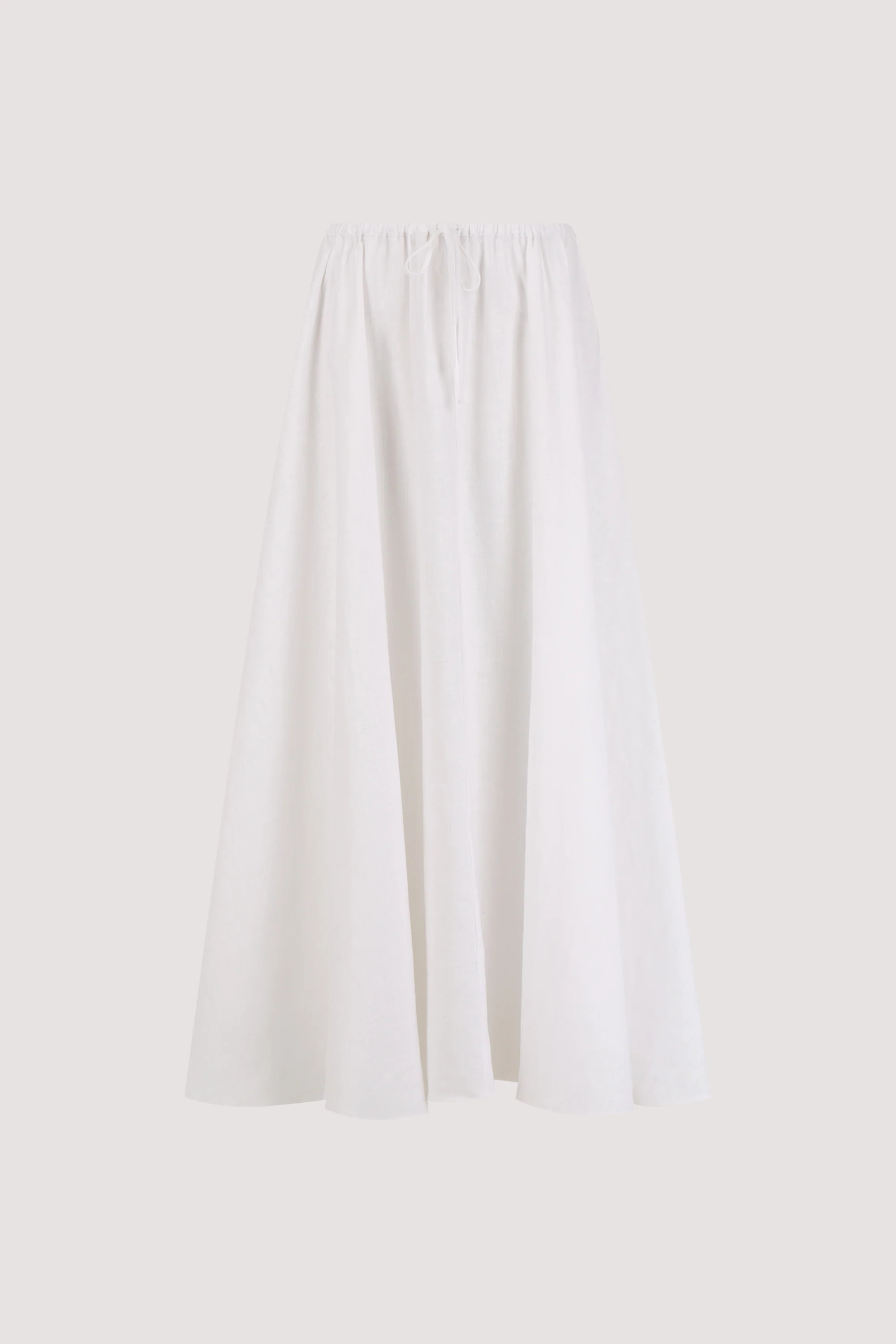 RAVELLO WHITE LINEN MIDI SKIRT | DISSH