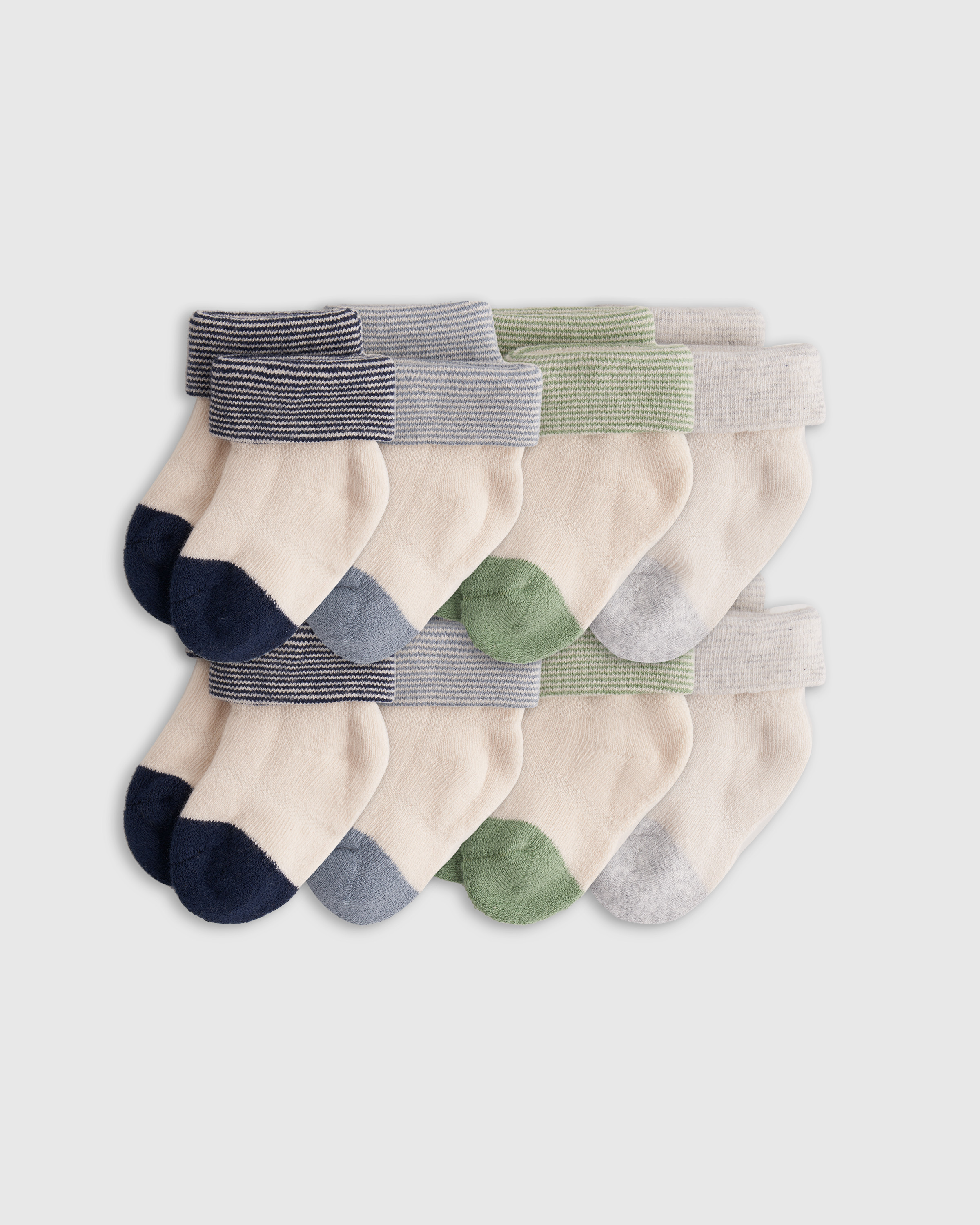Organic Fold Over Socks 8-Pack - Baby Boy | Quince