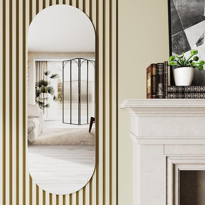 21x57 Oval Mirror Full Length,Frameless Mirrors Nano Glass,Wall Mirror Full Length,Long Mirrors f... | Amazon (US)