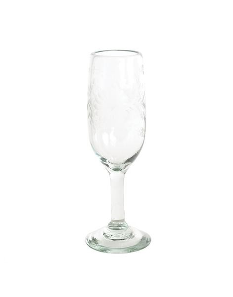 Clear Champagne Glass | Etched Recycled Glass | Made in Mexico | The Little Market