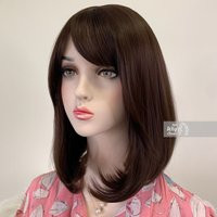 Dark Brown Bob Wig With Bangs | Her Closet Zara | Etsy (US)