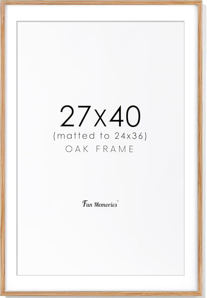 27x40 Poster Frame, 27"x40" Oak Wood Frame, 27x40 Picture Frame for Wall, Wood Frame 27 x 40 with... | Amazon (US)