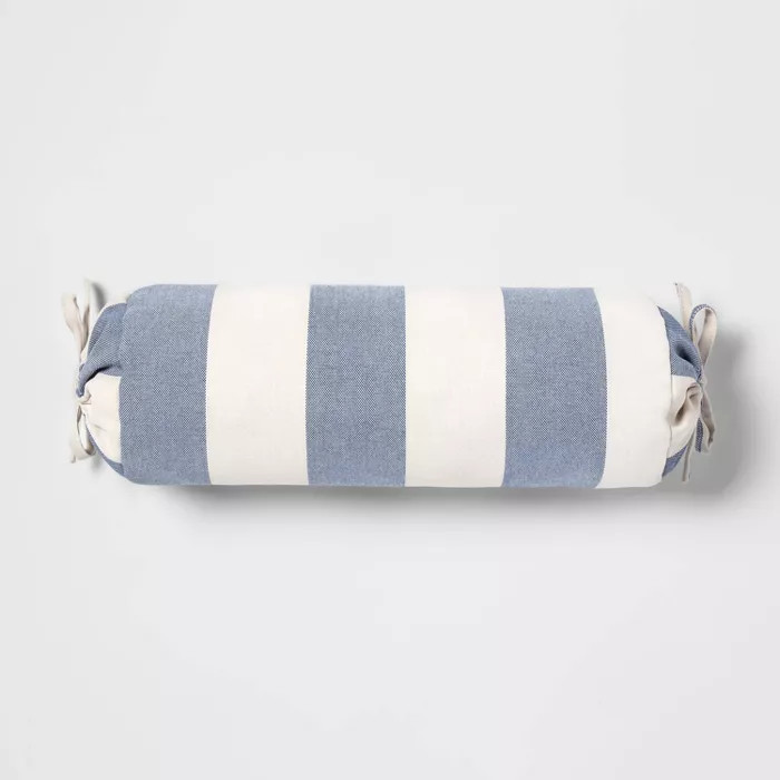 Cabana Bolster Outdoor Throw Pillow Blue - Threshold™ | Target