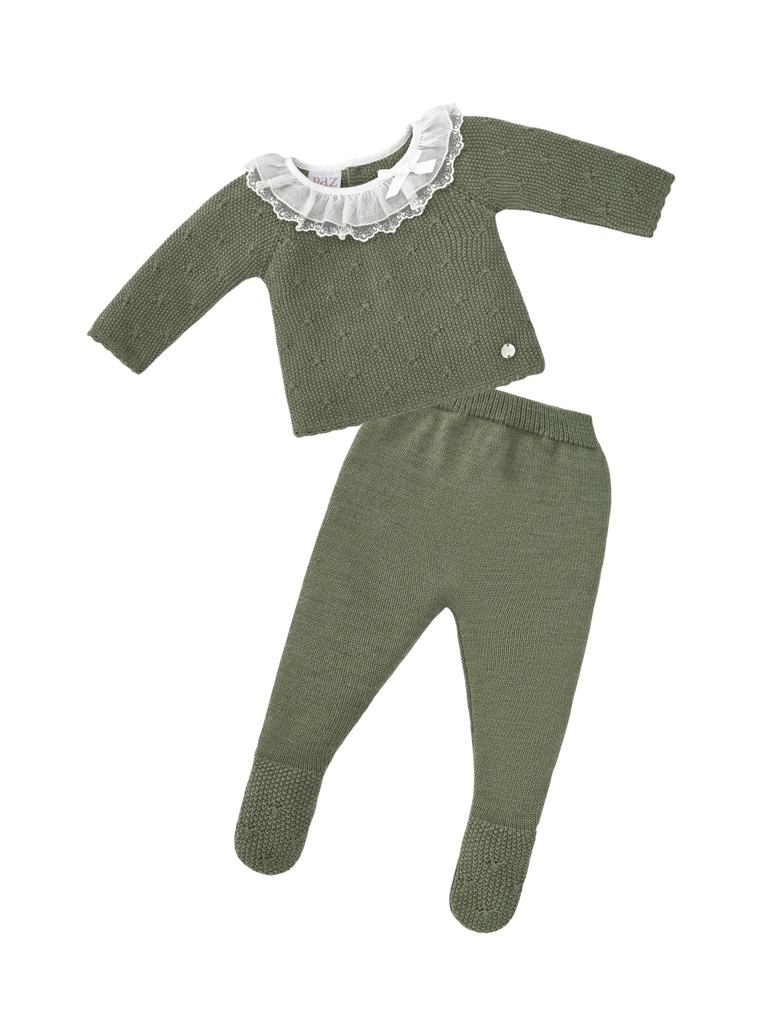 Lace Collar Knit Baby Set | Danrie