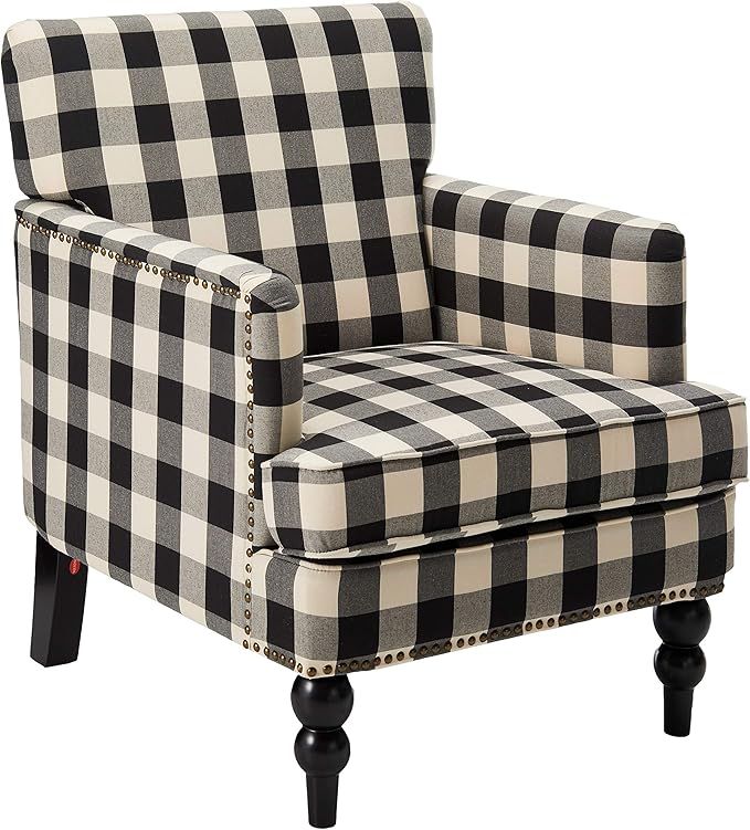 Christopher Knight Home Evete Tufted Fabric Club Chair, Black Checkerboard | Amazon (US)