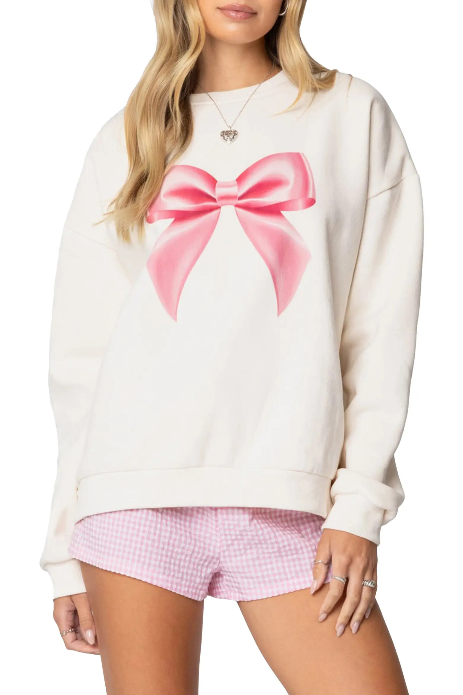 EDIKTED Bow Graphic Sweatshirt (Women) | Nordstrom | Nordstrom