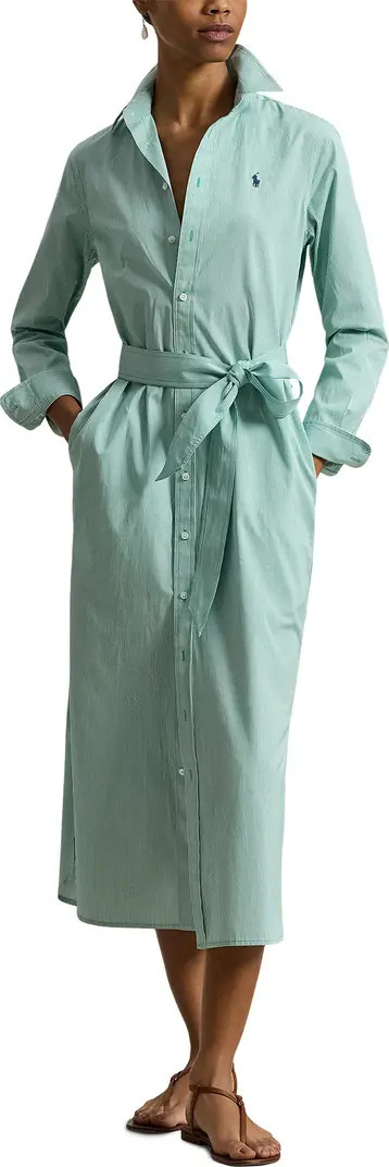 Tie Waist Long Sleeve Maxi Shirtdress | Nordstrom