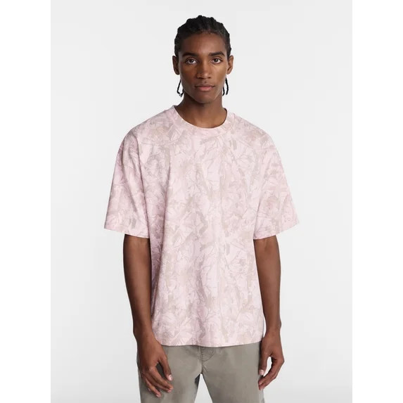No Boundaries Men's Oversized Boxy Tee with Short Sleeves, XS-4XLT | Walmart (US)