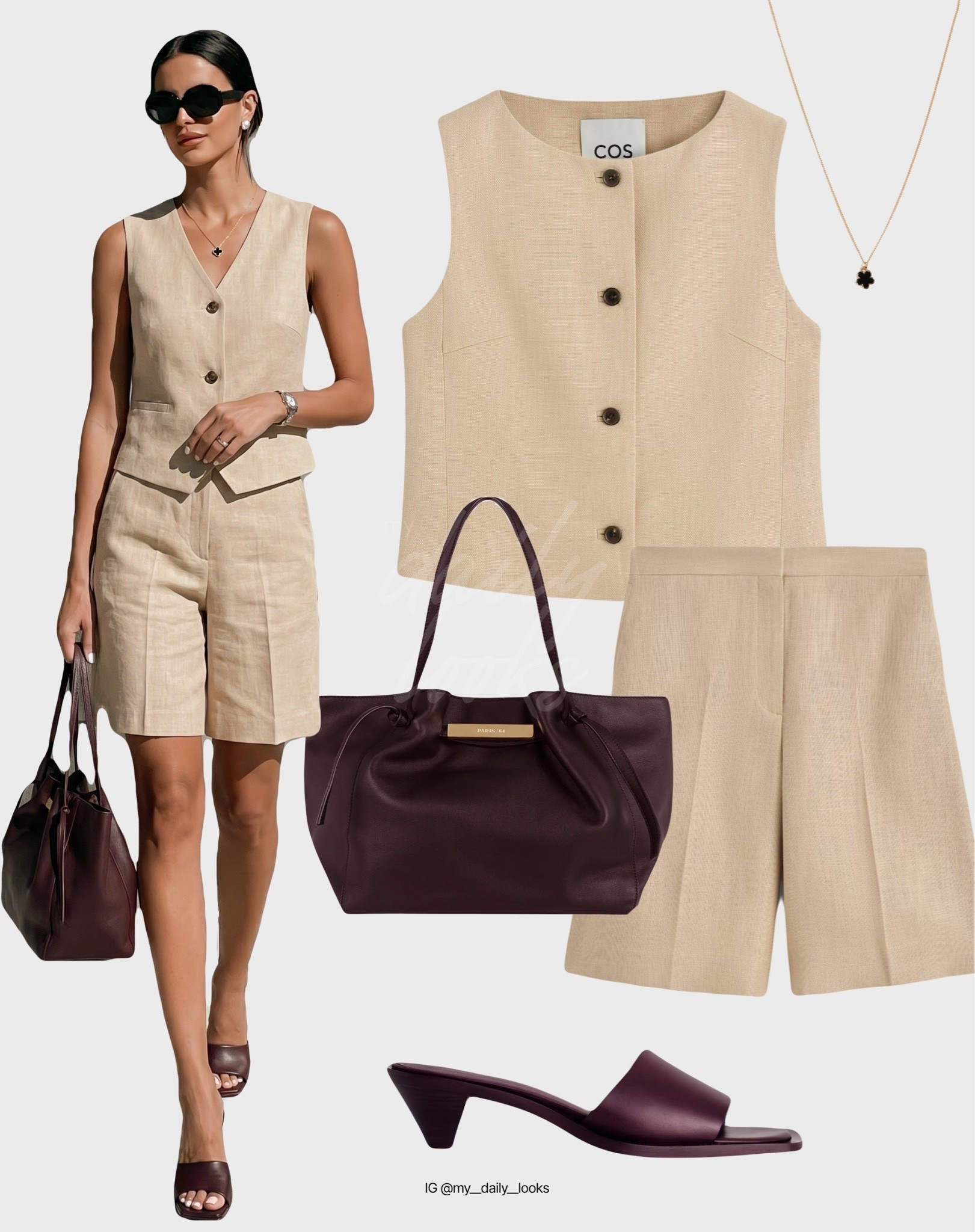 Classy & chic summer outfit 🖤

Tags: summer outfits, linen waistcoat, linen set, office look, capsule wardrobe, high street, everyday essentials, summer shorts outfits, summer outfit finds, casual summer outfits, summer outfit ideas, summer fashion finds.

#LTKsummer #LTKstyletip #LTKbag