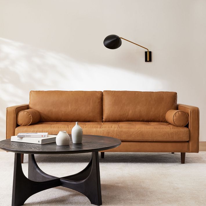 Dennes Leather Sofa (72"–88") | West Elm (US)