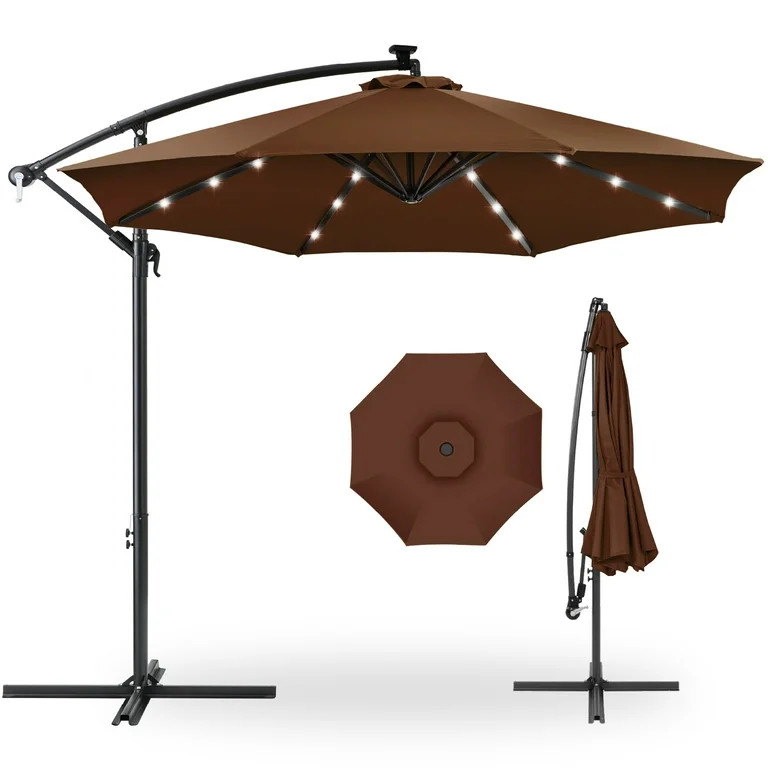 Best Choice Products 10ft Solar LED Offset Hanging Outdoor Market Patio Umbrella w/ Adjustable Ti... | Walmart (US)