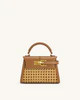 Elise Faux Bamboo Woven Top Handle Bag - Brown | JW PEI US