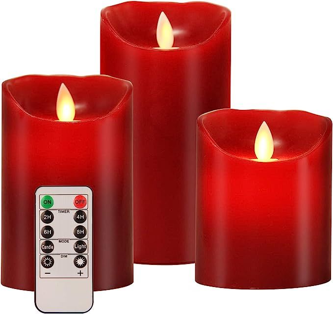 Aku Tonpa Flameless Candles Battery Operated Pillar Real Wax Electric LED Candle Gift Set with Re... | Amazon (US)