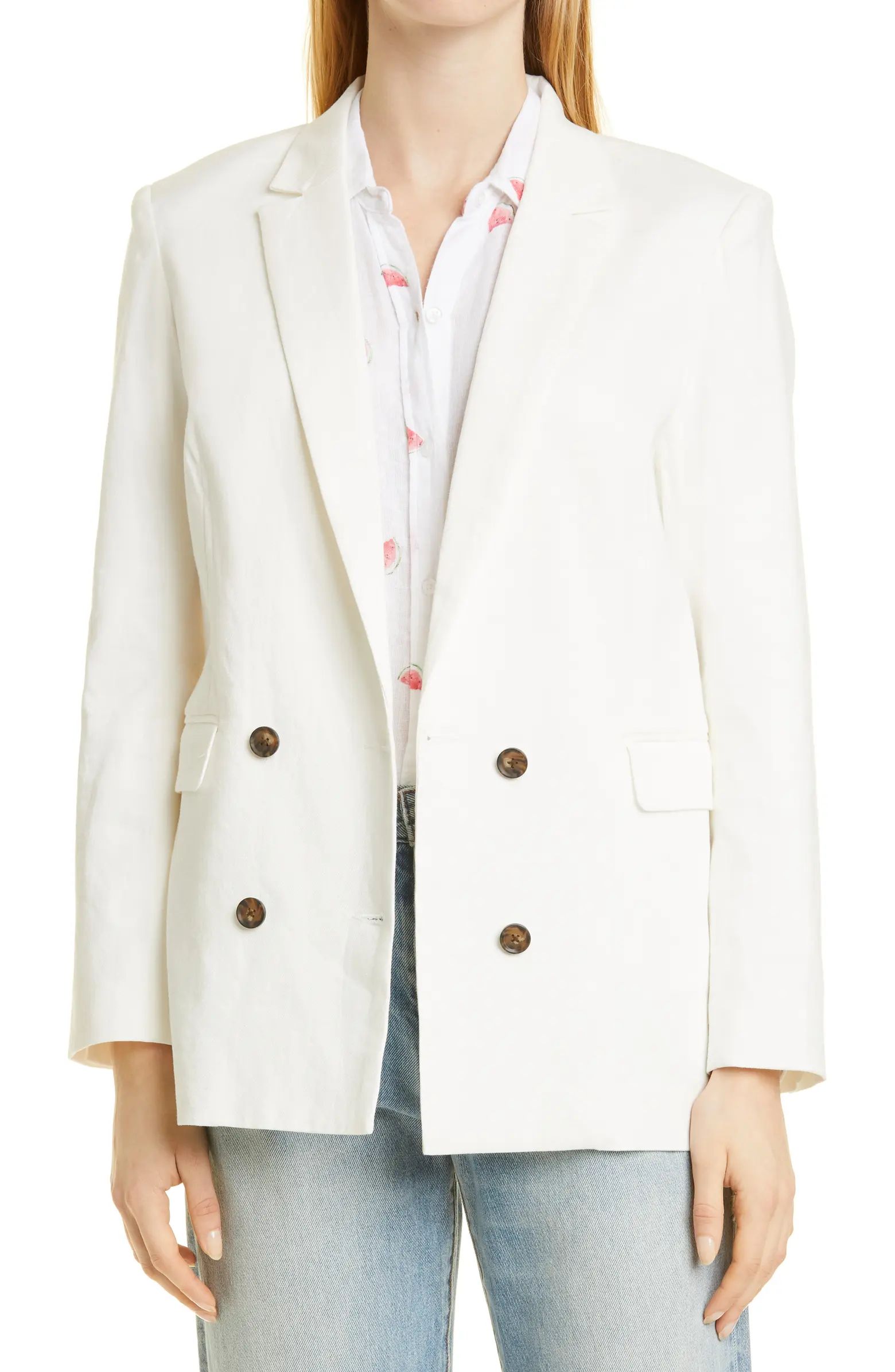 Rails Jac Double Breasted Linen Blend Blazer | Nordstrom | Nordstrom