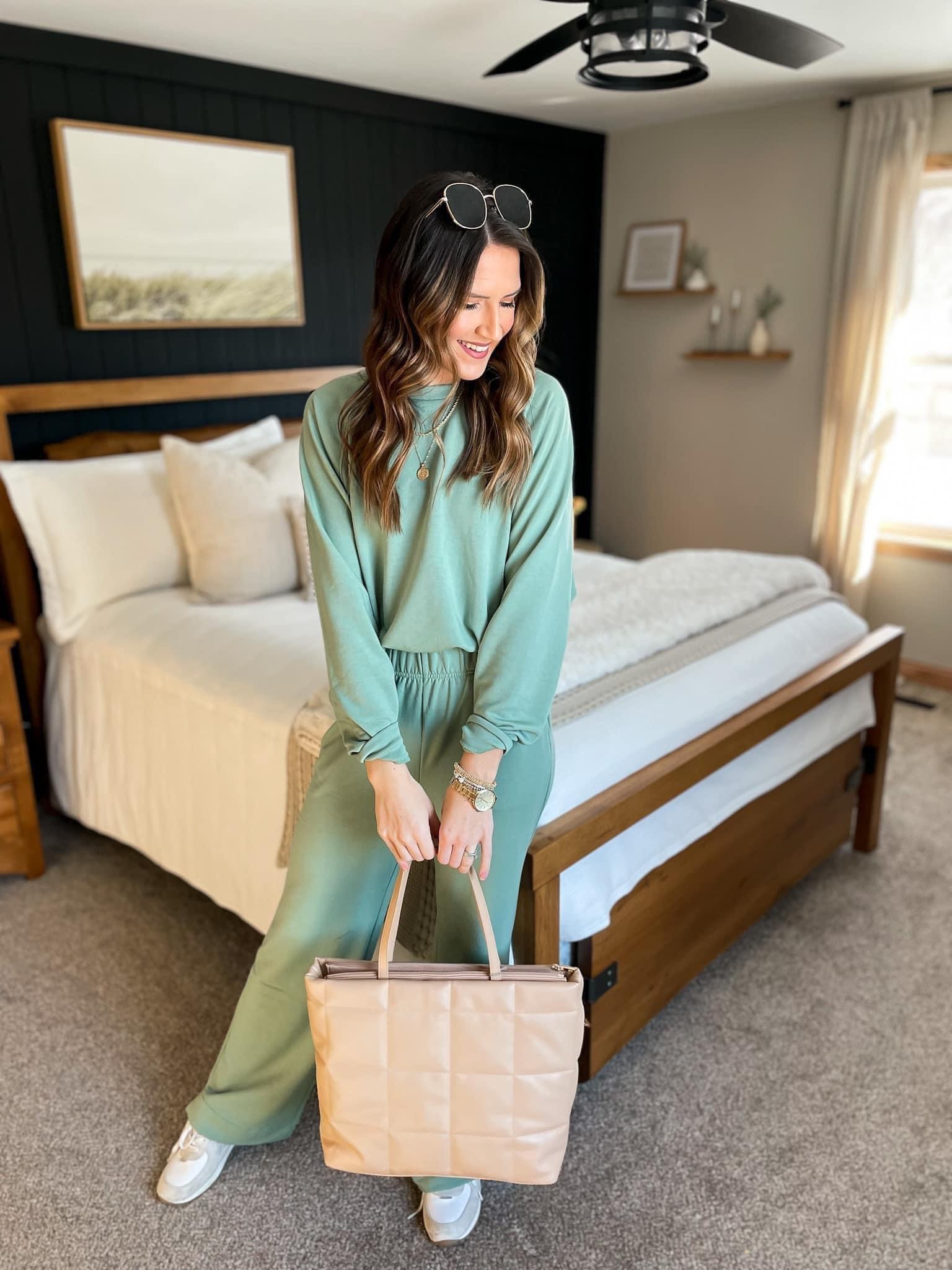 This plush and dreamy set is on major sale! Use codes TREAT and GAPDEAL. I’m in a medium top (tts) and small tall pants (run a little big) 