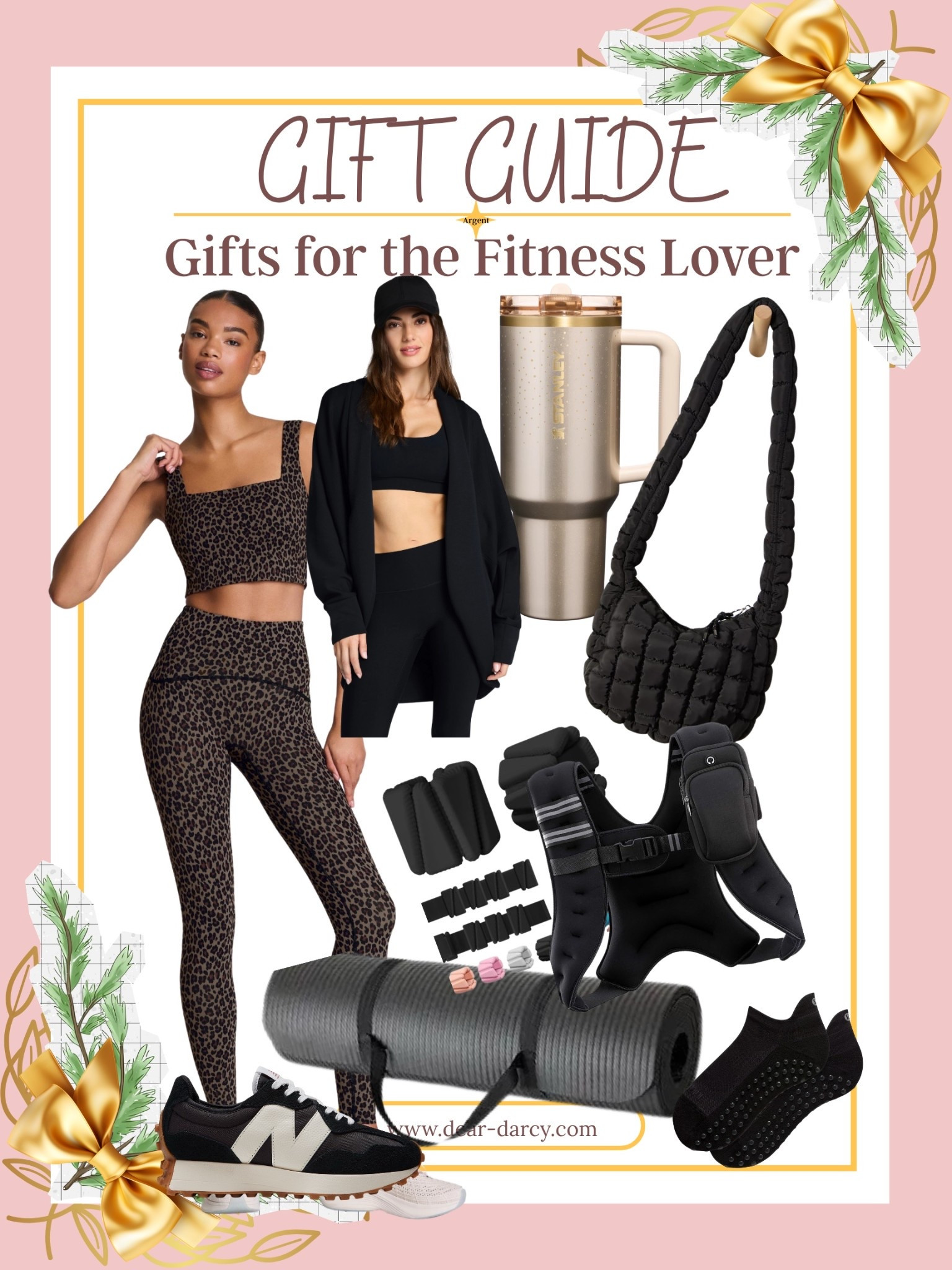 Gifts for the Fitness Lover

Leopard full leggings| 

Leopard print square neck tank| 

Air essentials Cocoon Cardigan| Spanx Code 15% 
Deardarcyxspanx | 

Weighted Vest| Stanley Tumbler| 

Cheers to Cheers limited Stanley tumbler| 

Yoga Mat| 

New Balance 327 tennis shoes| 

Find your balance Grip your balance socks| 

Ankle and wrist weights| 

Quilted baby carryall 

Sling Bag|


#LTKGiftGuide #LTKActive #LTKCyberWeek