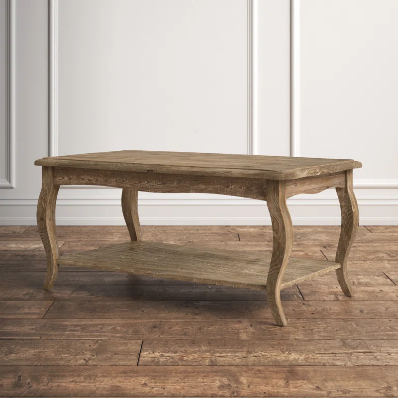Francoise Solid Wood Coffee Table with Storage | Wayfair North America