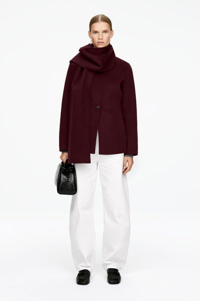 Doublé Wool-Blend Blazer – Burgundy – Women – ARKET GB | Arket UK