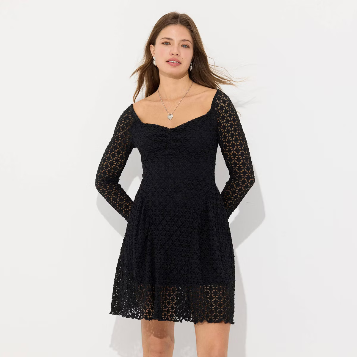 Women's Long Sleeve Lace Mini Dress - Wild Fable™ | Target