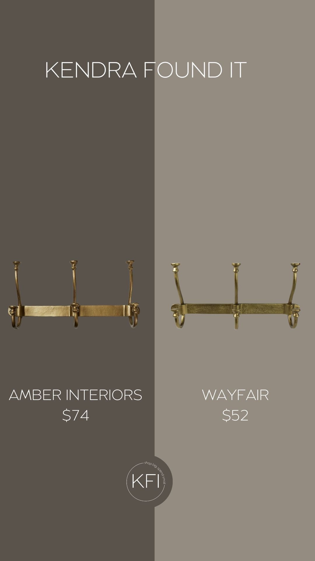 I found the Amber Interiors Montana Wall Hook dupe and I’m honestly convinced it’s the exact same piece. The finish, the weight, the hardware… everything matched.

The original is $74 for the small and $130 for the large, but the Wayfair versions are $52 and $78 and look identical once installed.

I used two of them mounted vertically in our small entryway to maximize wall space and create that built-in, designer look without taking up floor room. It instantly made the space feel more intentional and styled.

If you’ve been wanting that warm, brass, modern-organic moment that Amber Interiors does so well — this is it.

Both sizes here. 

#LTKSaleAlert #LTKHome #LTKFindsUnder100