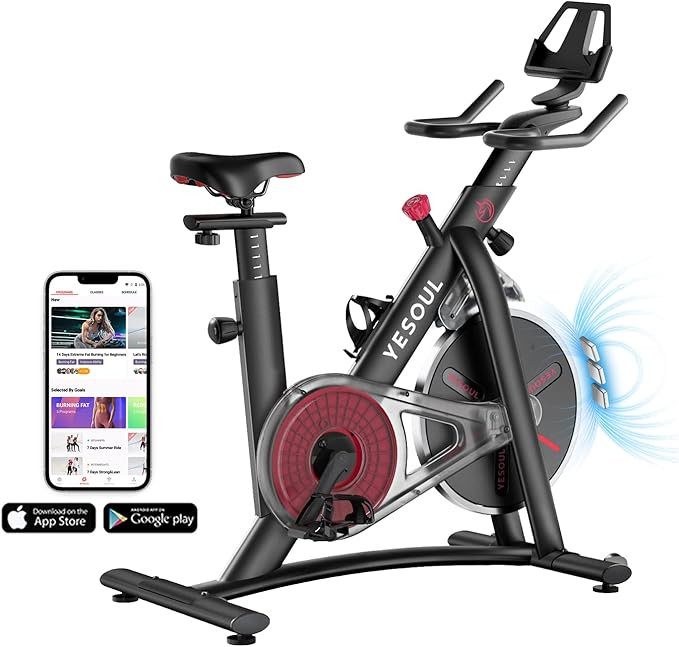 Yesoul S3 Black Exercise Bike For Home Smart White Cycling Bike Magnetic Resistance For Gym Elect... | Amazon (US)