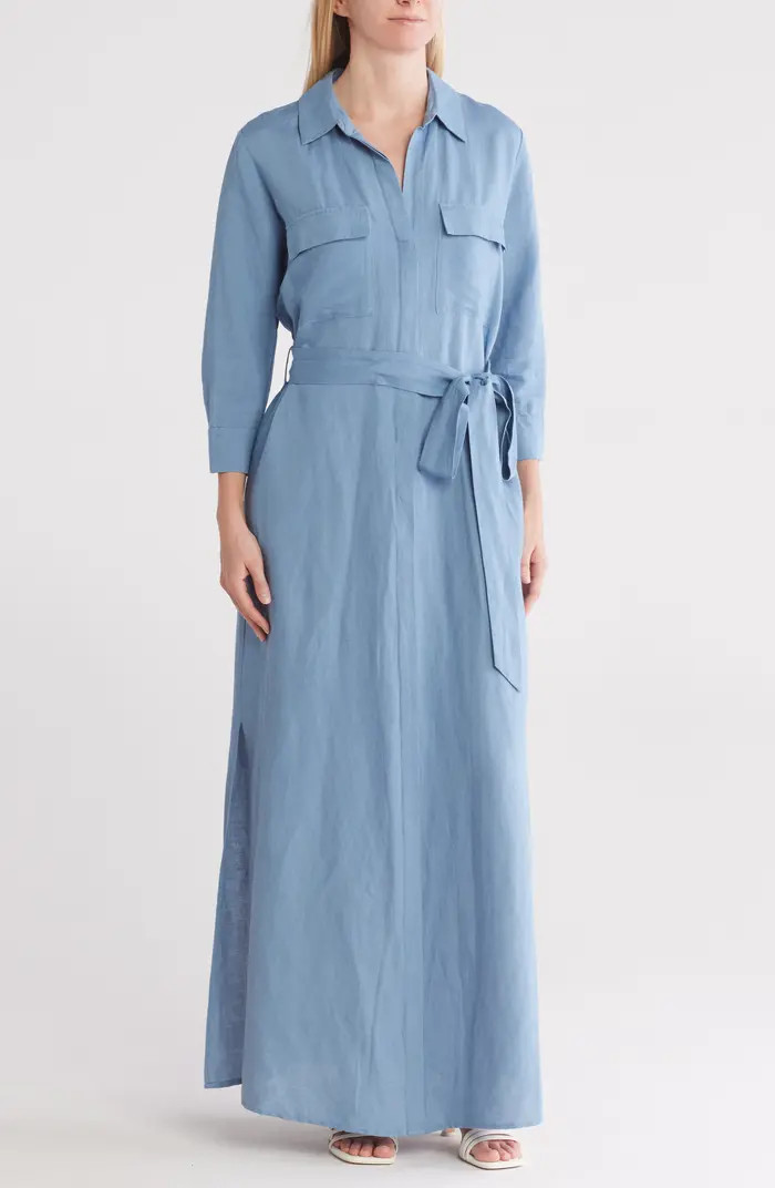 Cameron Belted Linen Blend Maxi Shirtdress | Nordstrom Rack