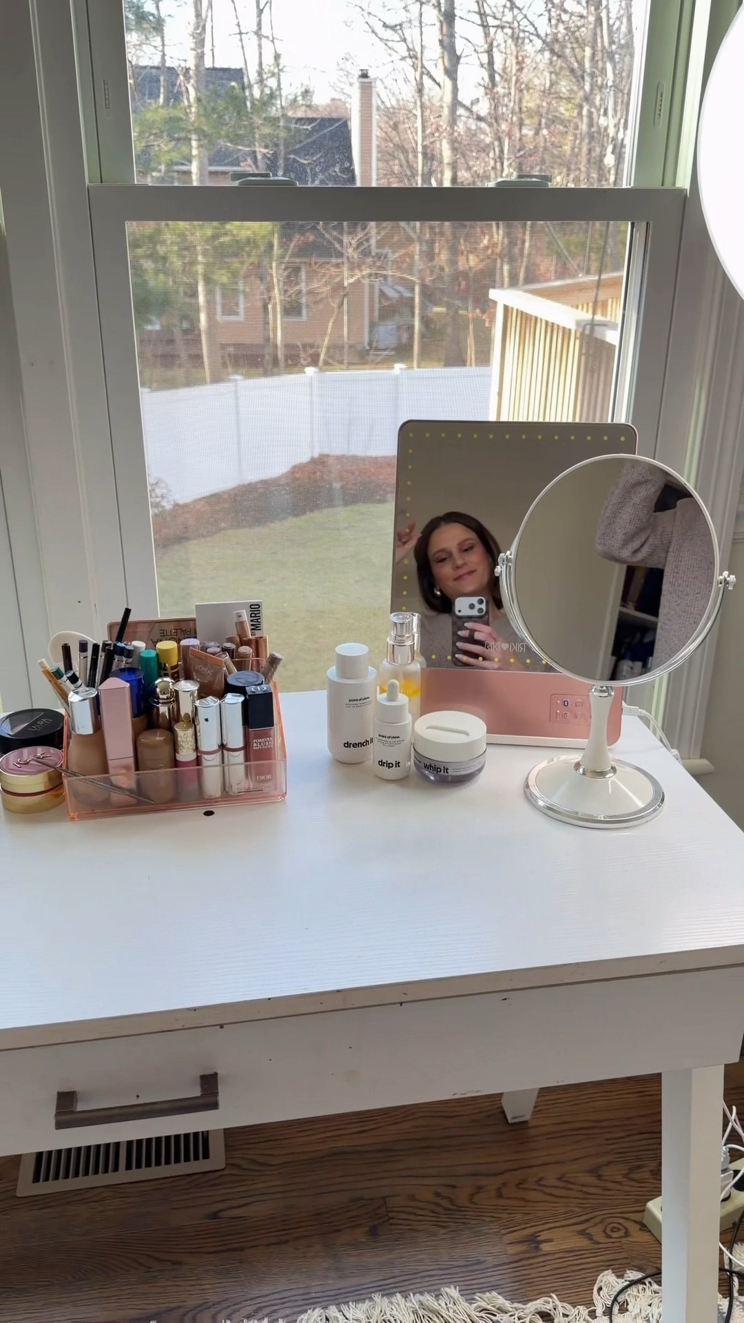 Organized my makeup desk! These makeup organizers/holders help
Keep things neat, and I love my Rikki mirror.

#LTKBeauty #LTKOver40 #LTKHome