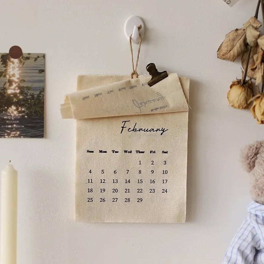 2025 Creative Handmade Canvas Wall Calendar Cotton Calendar Wall Decoration Shooting Props New Ye... | Amazon (US)