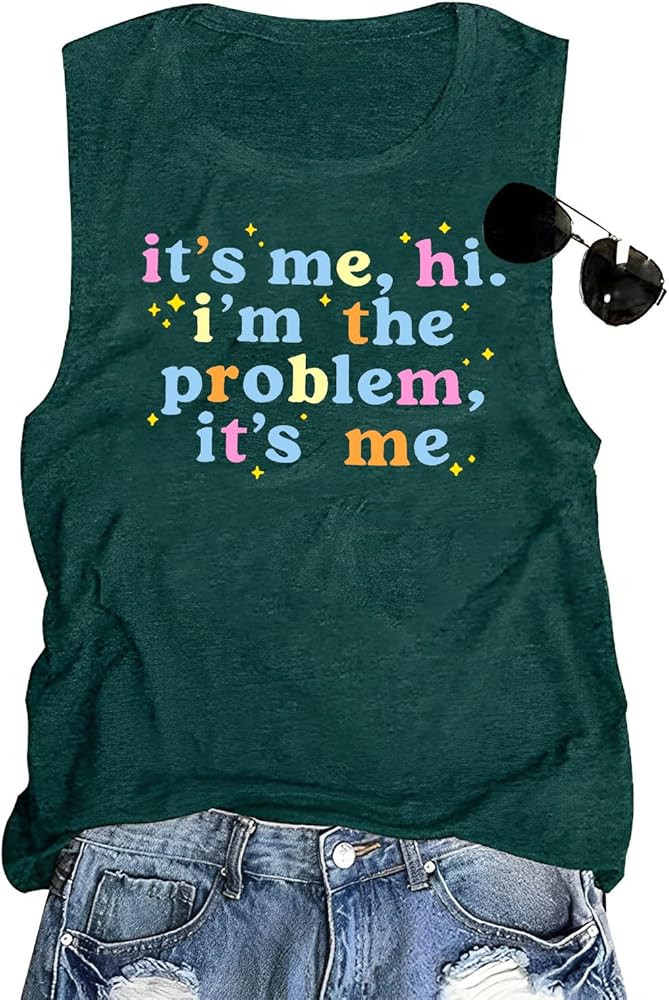 It's Me Hi I'm The Problem Shirt for Women Funny Saying Shirt Summer Short Sleeve Outdoor Cotton ... | Amazon (US)