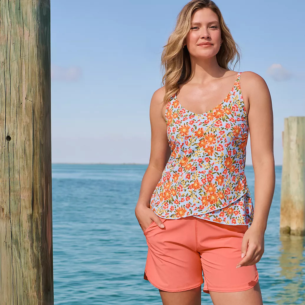 Women's Tulip Hem Tankini Top | Lands' End (US)