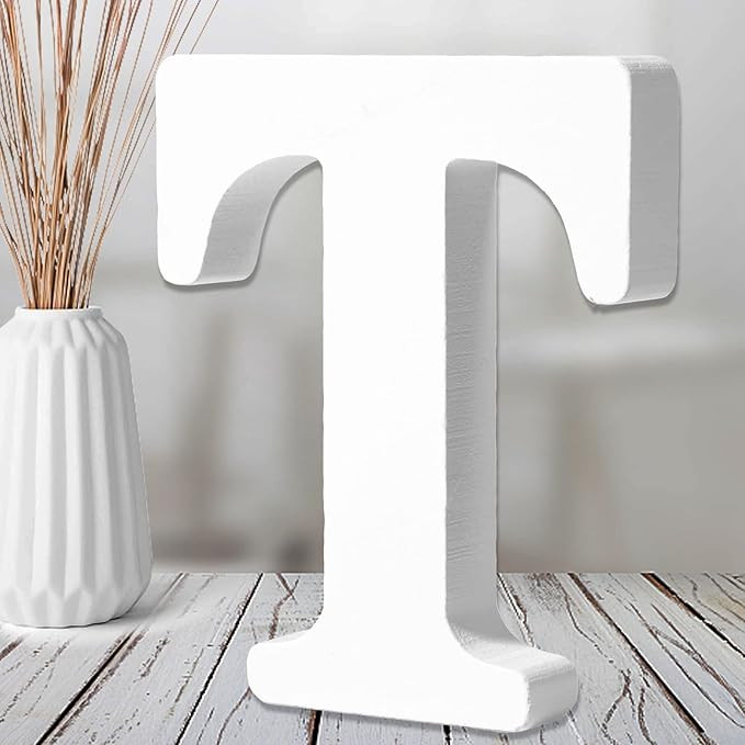 AOCEAN 6 Inch White Wood Letters - Unfinished Wood Letters for Wall Christmas Decor Standing Lett... | Amazon (US)
