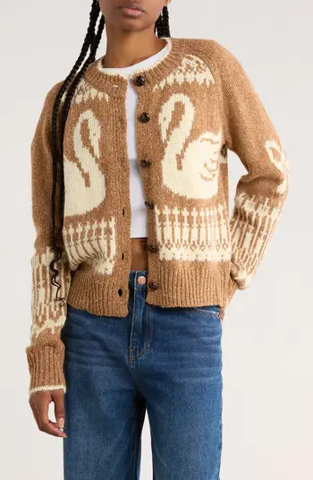 Swan Button Cardigan | Nordstrom Rack