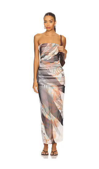 Marlo Dress in Noir Leaf Lotus | Revolve Clothing (Global)