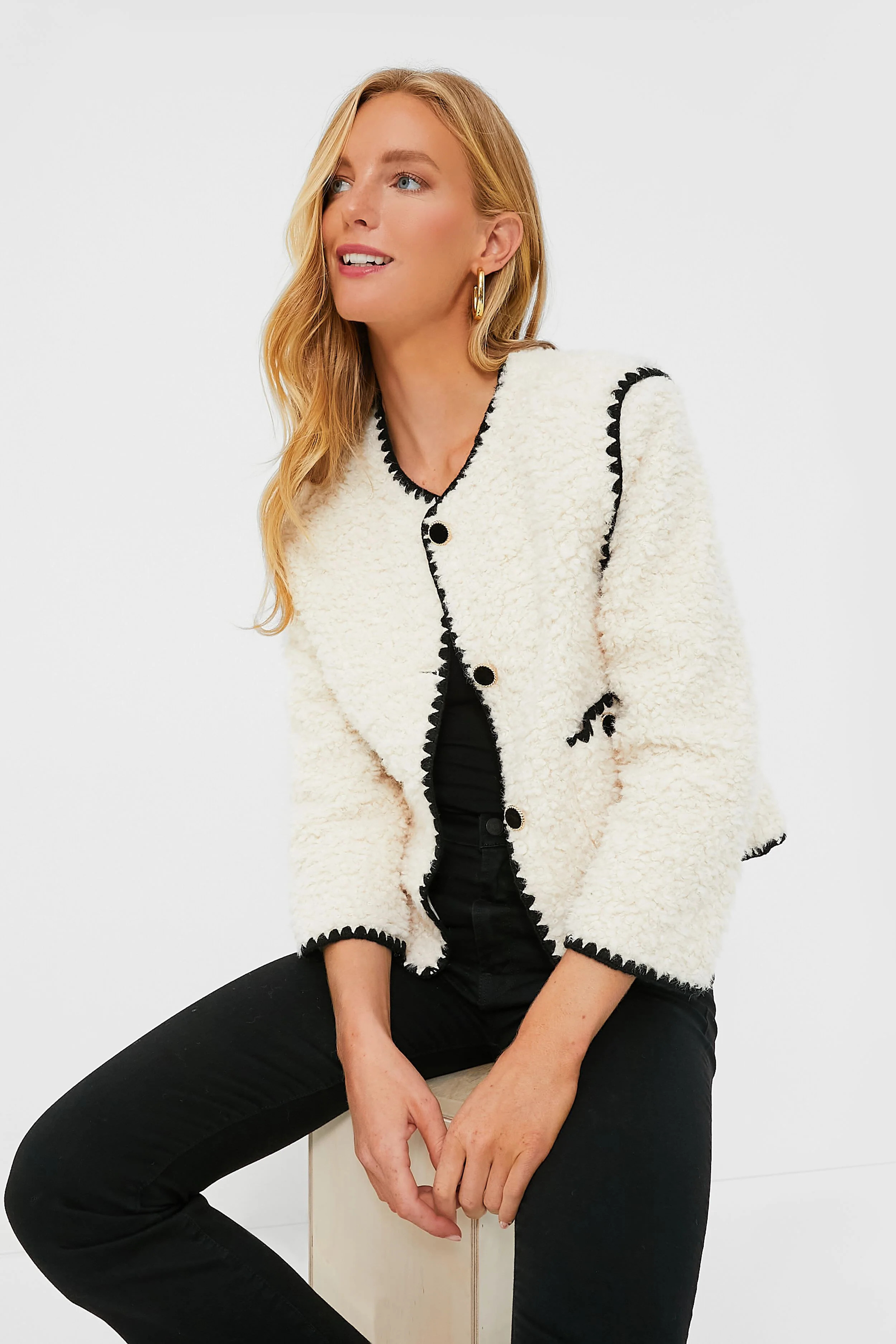 Cream &amp; Black Trim Audrey Jacket | Tuckernuck (US)