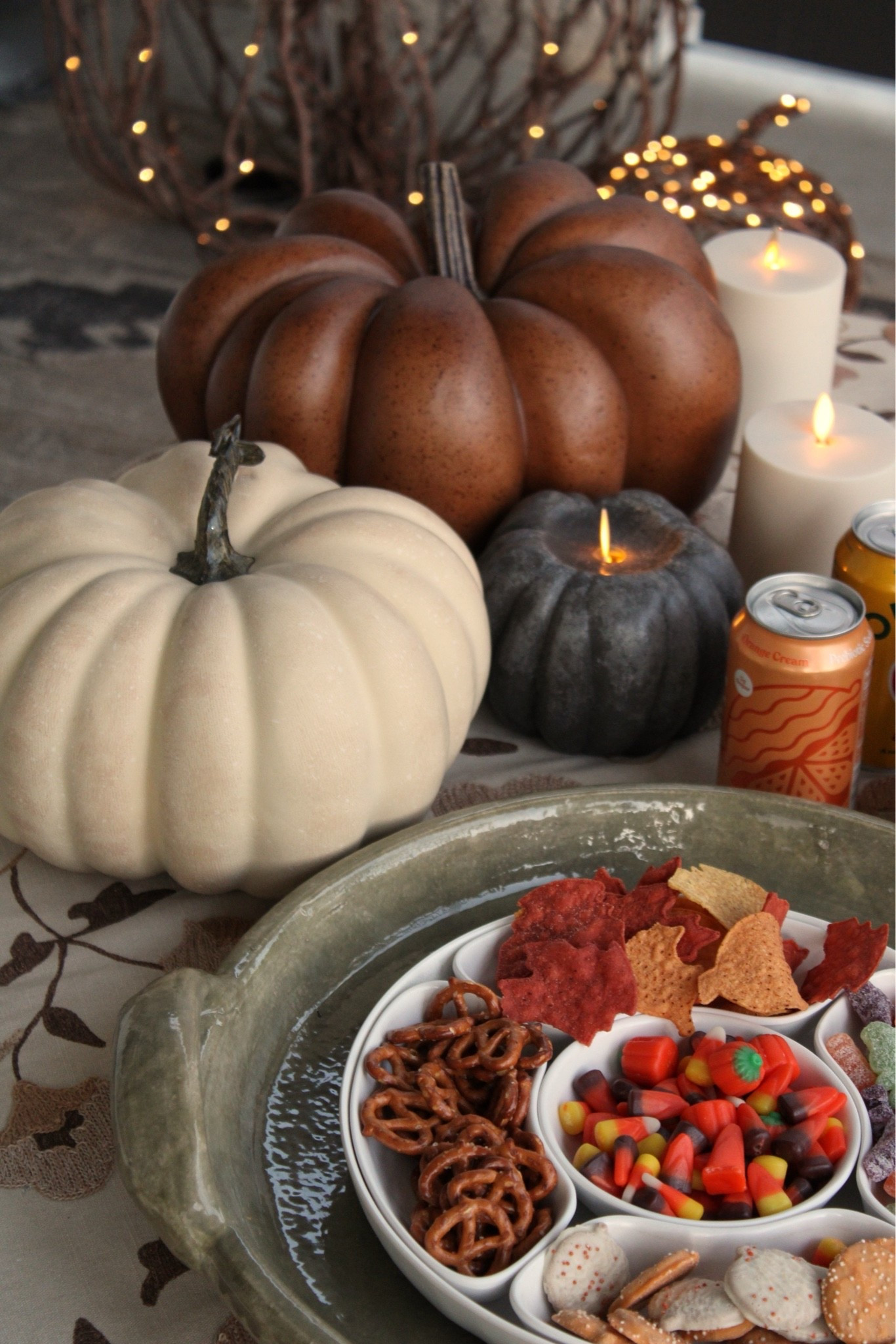 Faux pumpkins, fall movie night, snack tray

#LTKHome