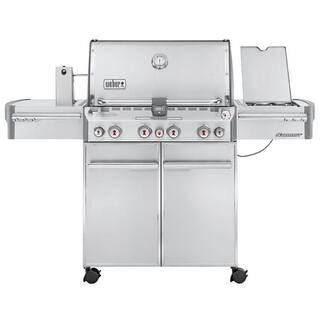 Weber Summit S-470 4-Burner Propane Gas Grill in Stainless Steel with Built-In Thermometer and Ro... | The Home Depot