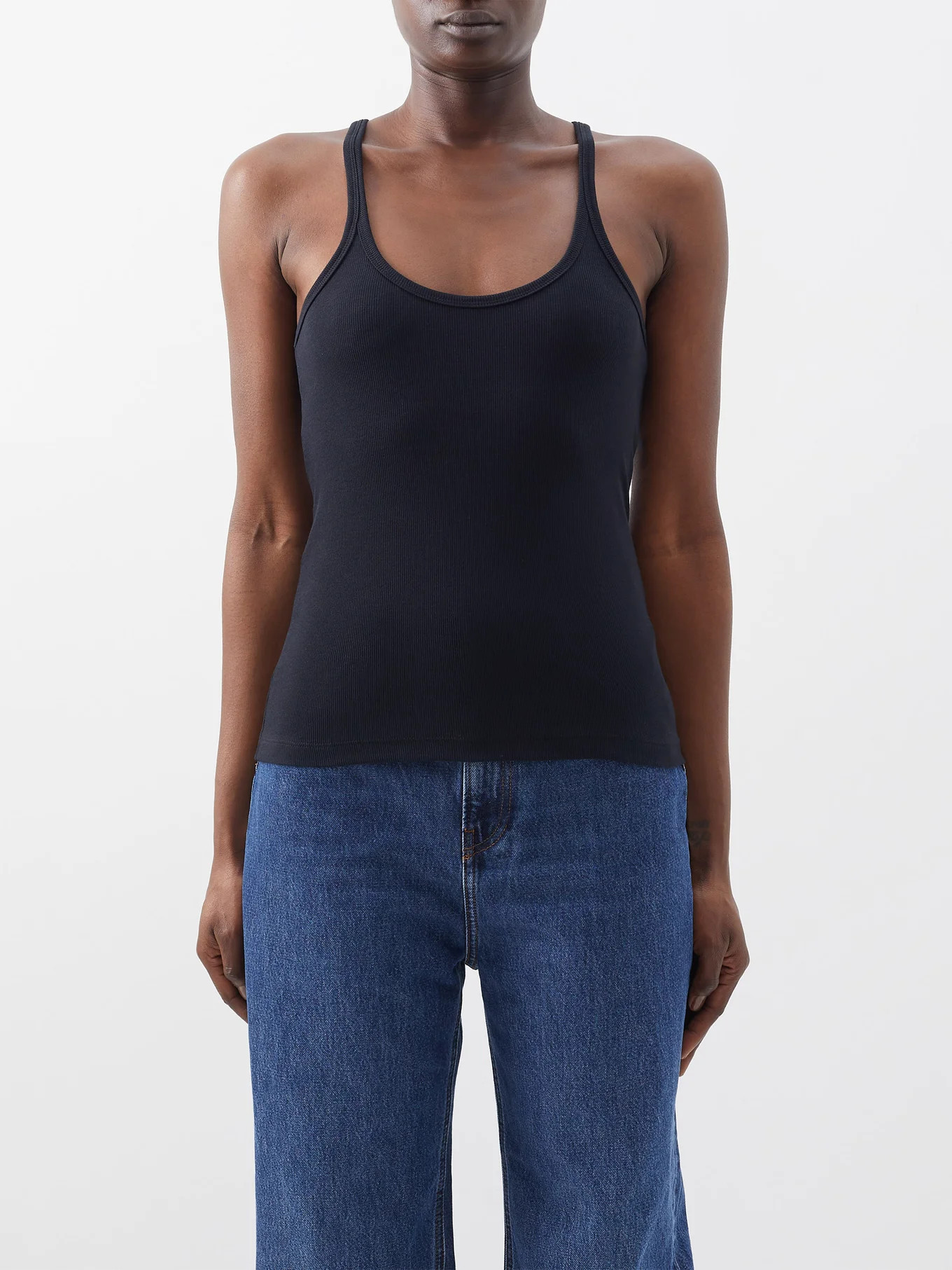 Scoop-neck organic cotton-blend tank top | Matches (UK)