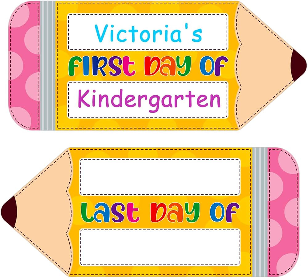 D24TIME First and Last Day of School Chalkboard Pencil Sign First Day of Kindergarten Preschool S... | Amazon (US)