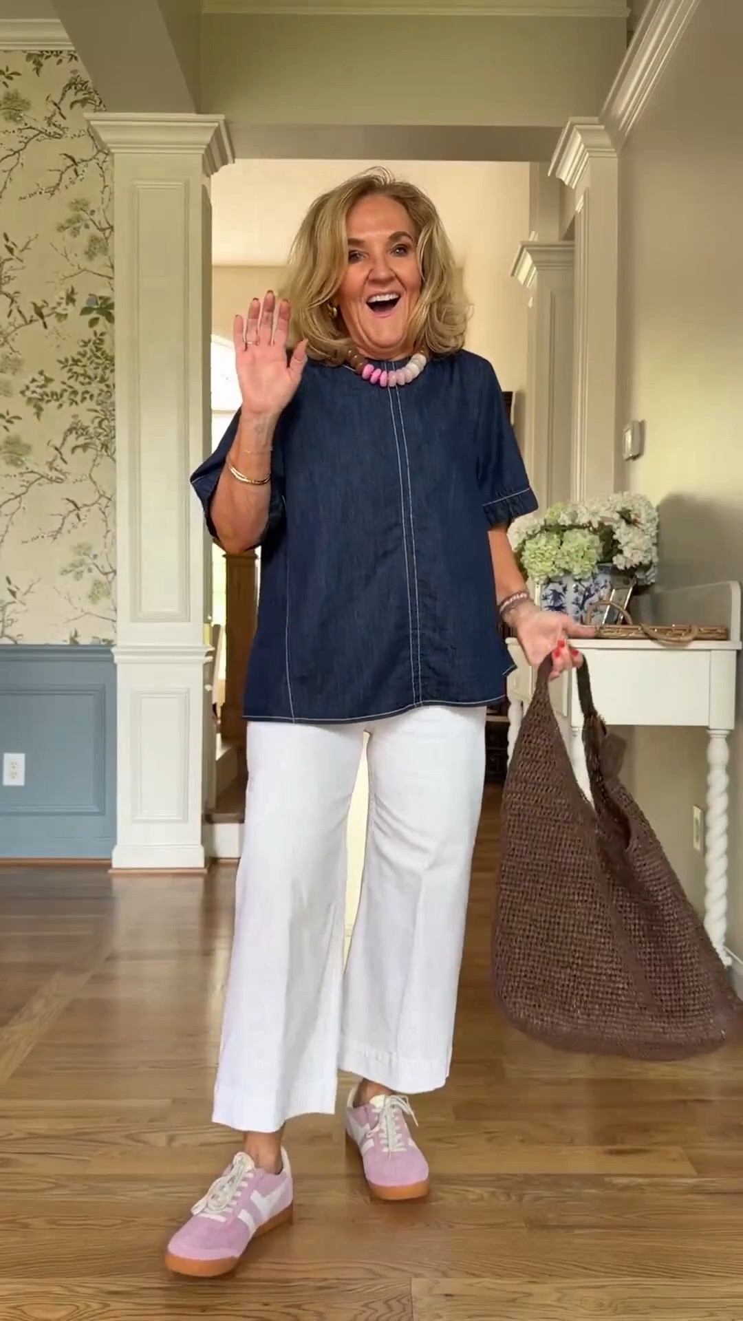  Top size medium 
Colette white jeans these are the cropped size 29 petite. A full length is also avail 

Spring outfits 2026 white jeans 

 

#LTKootd #LTKPetite #LTKOver40