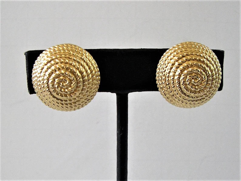 GIVENCHY GOLDTONE 1980's-1990's Clip Earrings - Etsy | Etsy (US)