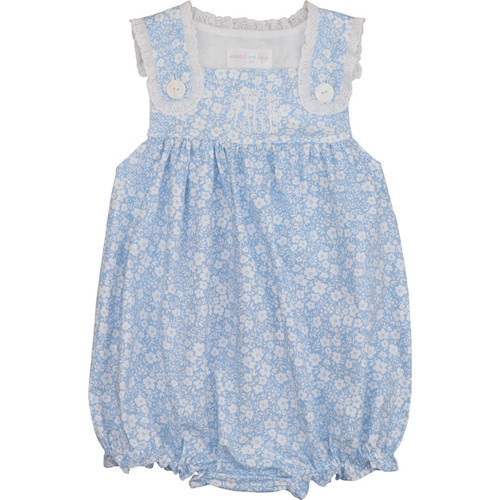 Blue And White Floral Eyelet Bubble | Cecil and Lou