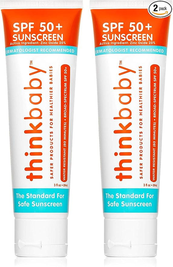 Thinkbaby - SPF 50+ Braod Spectrum Organic Sunscreen - 3 oz - 2 pack | Amazon (US)