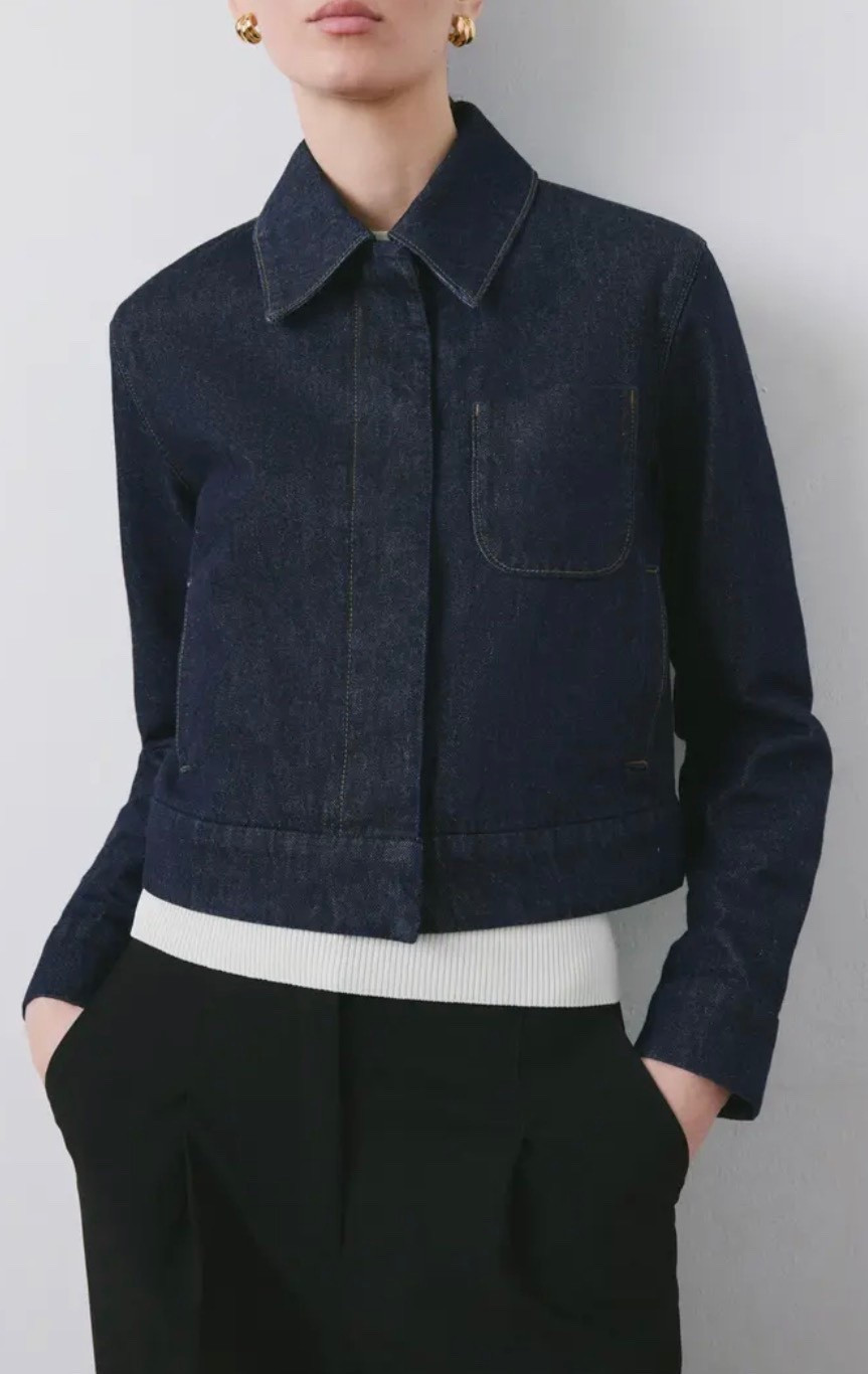 Denim jacket 
Black pants 
Work outfit 

#LTKSeasonal